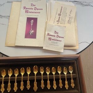 13 Franklin Mint Apostle Spoon 24 k On Sterling Silver Strictly Limited Edition